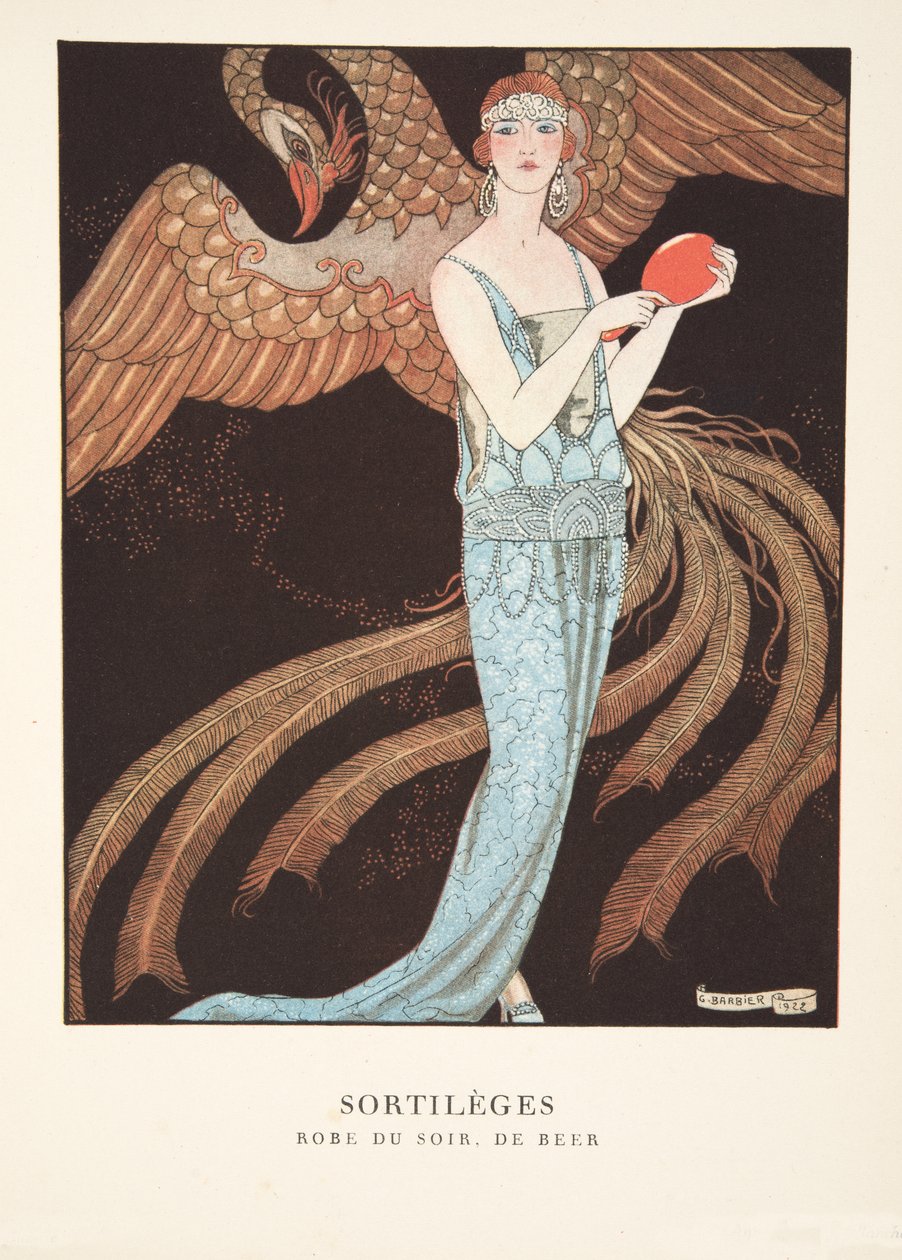Sortilèges de una colección de platos de moda de Georges Barbier