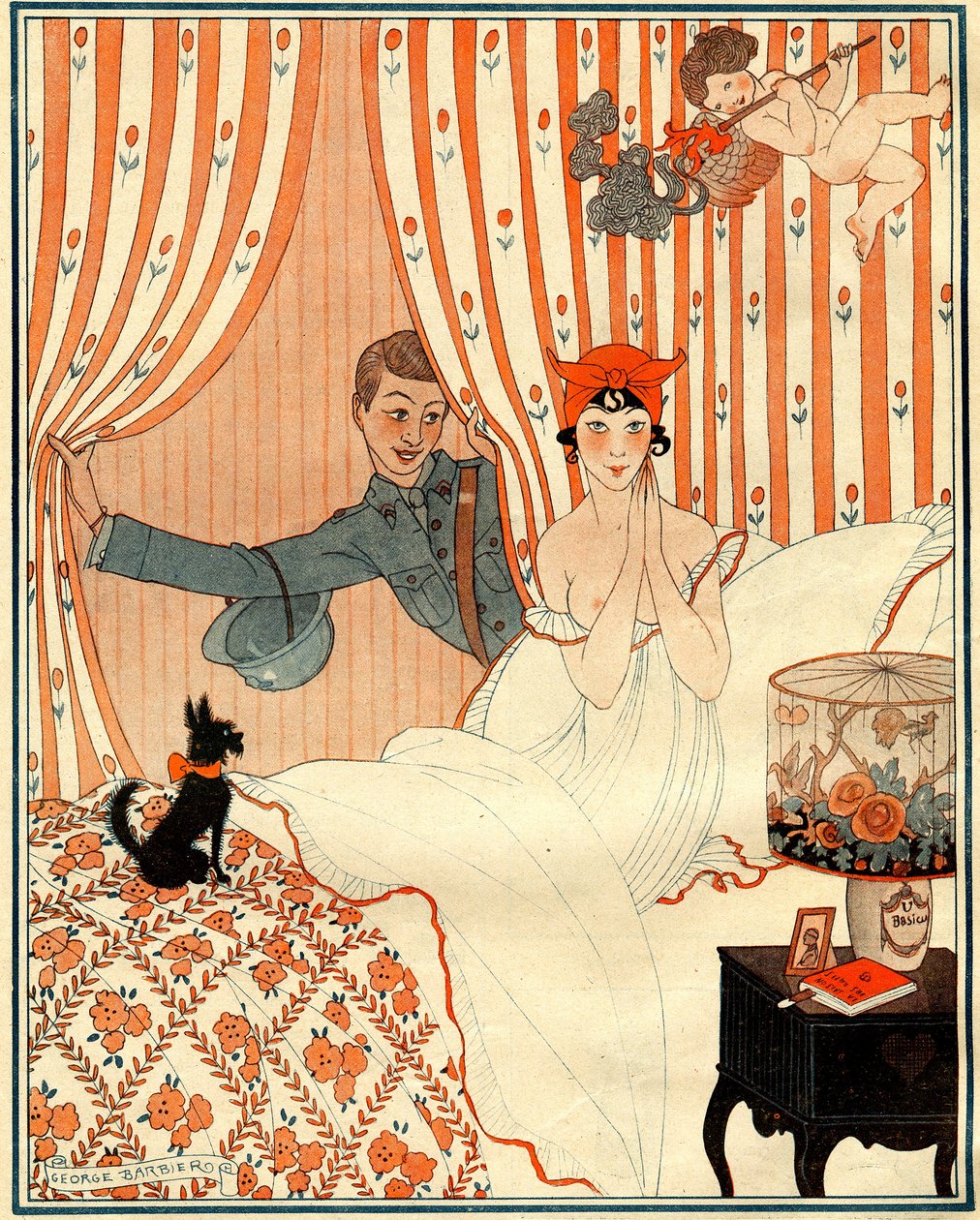 El regreso imprevisto... O el despertador - ilustración de la Vie Parisienne de Georges Barbier