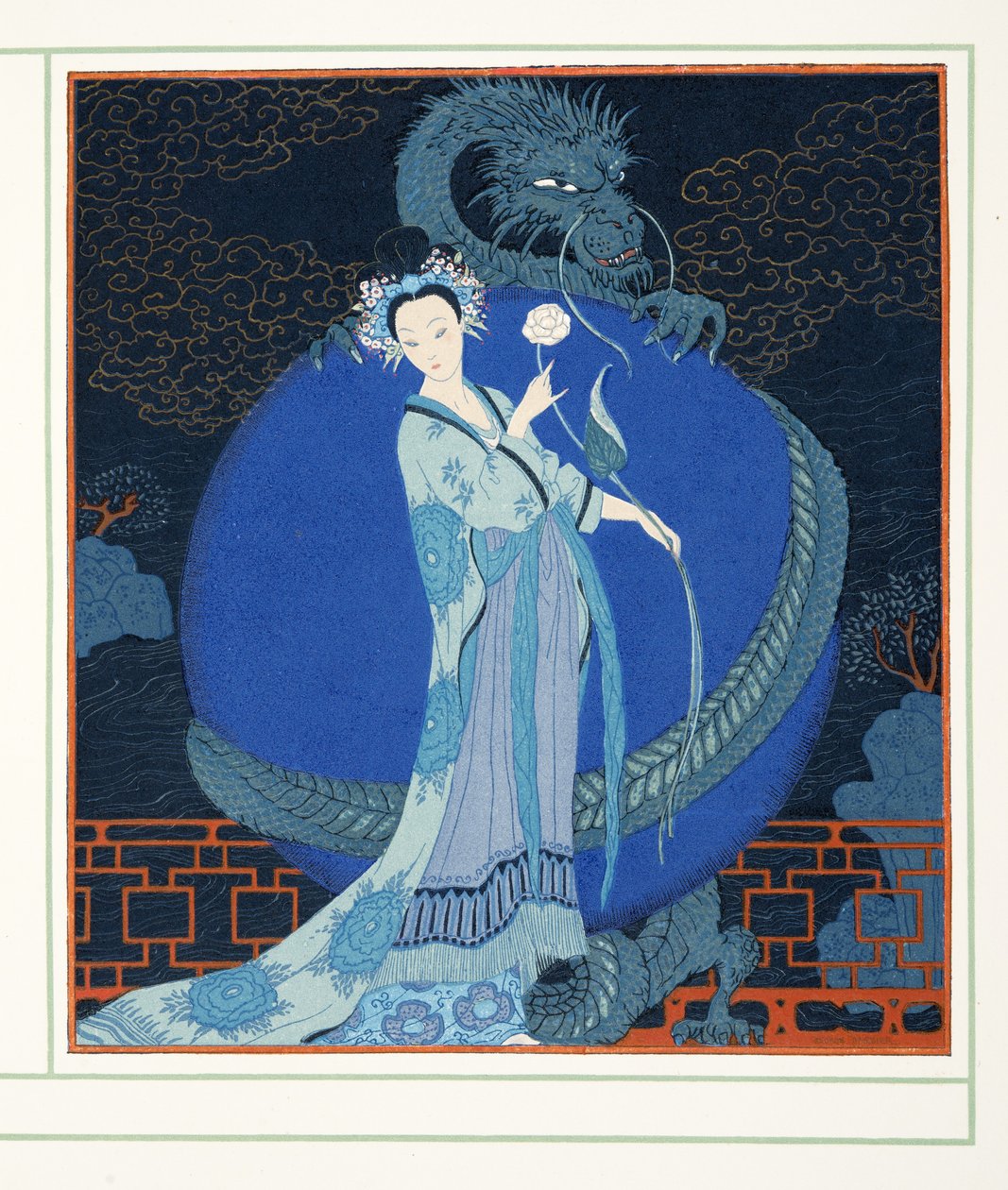 Turandot princesa de China, de Personages de Comedie, pub. 1922 (impresión en plantilla) de Georges Barbier