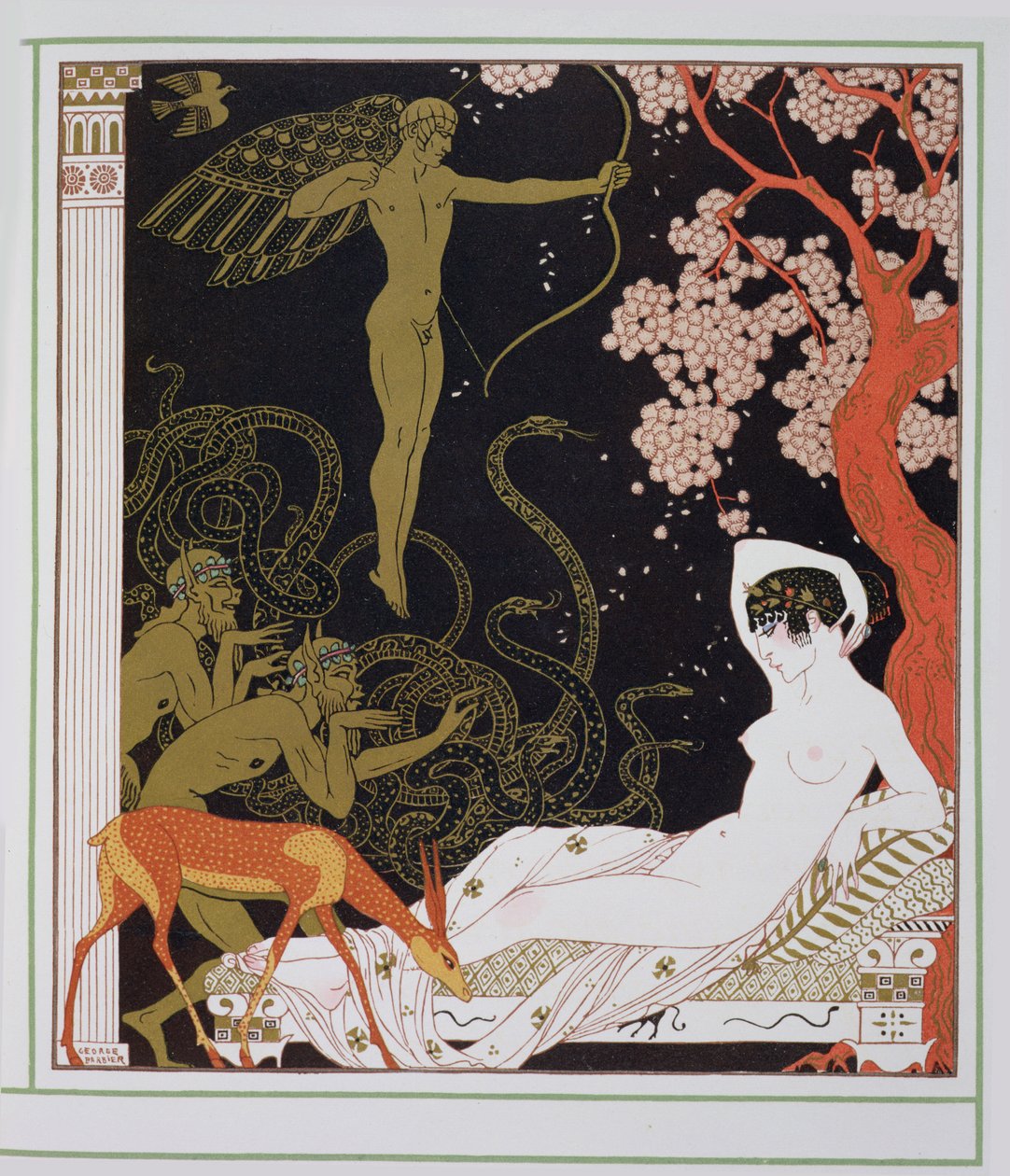 Venus, o La belle Hélène (litografía en color) de Georges Barbier
