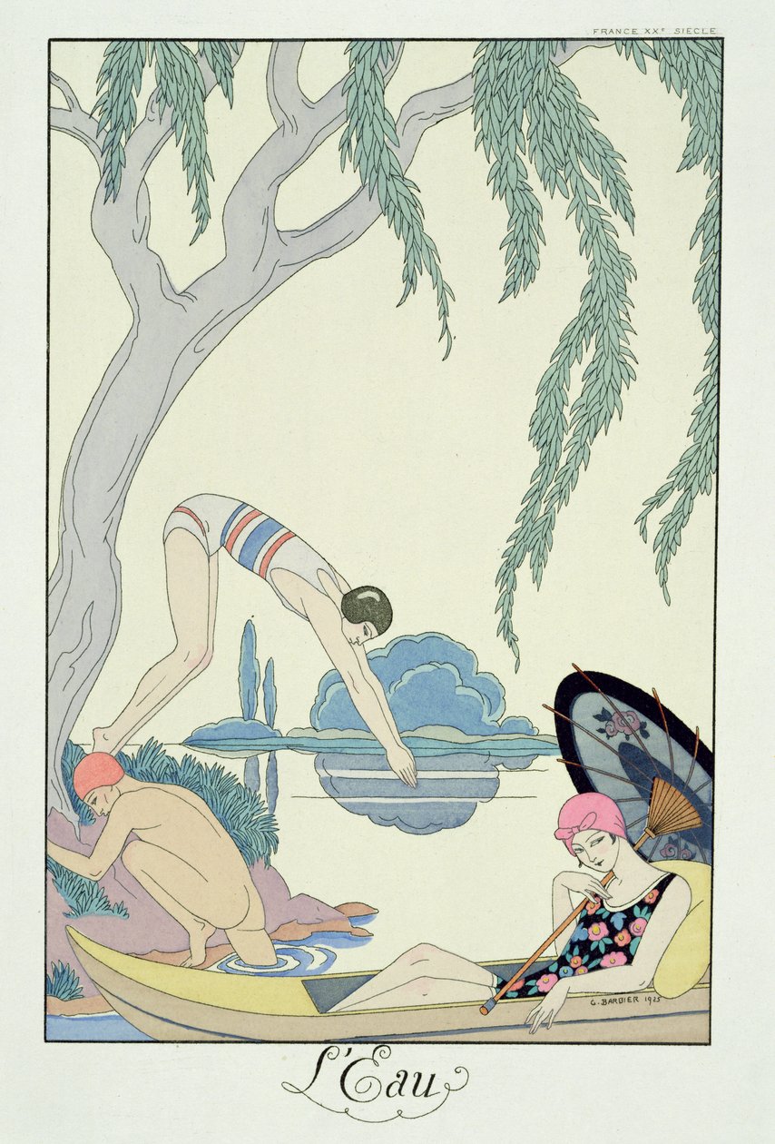 Agua, de "Falbalas & Fanfreluches, Almanach des Modes Présentes, Passées et Futures". de Georges Barbier