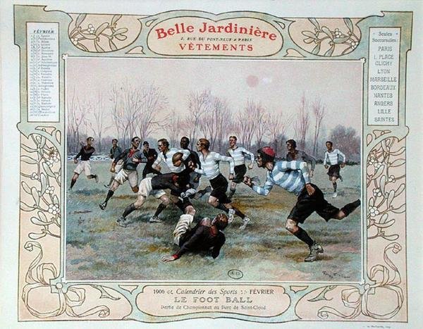 Rugby, ilustración para febrero de un calendario para la tienda de ropa 