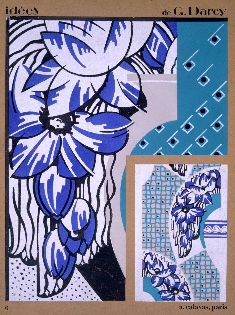 Diseño de papel tapiz, de Idees, publicado por A. Calavas, París, c.1925 de Georges Darcy