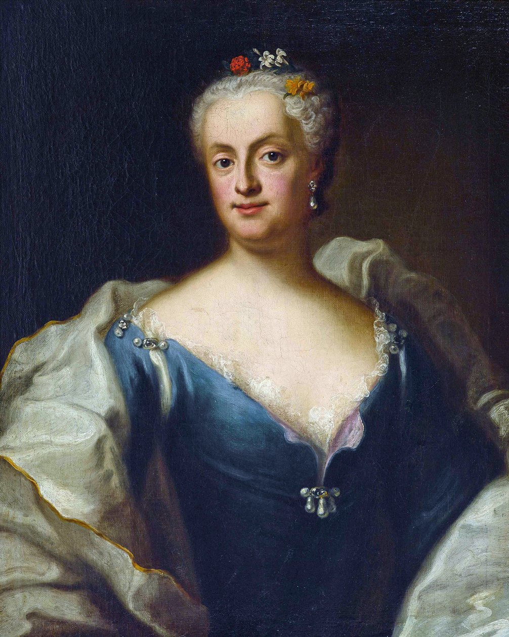 Marie-Anne de Saxe - (María Ana de Saxe) - María Ana Sofía de Sajonia, Electra de Baviera (1728-1797) - George Desmarees (1697-1776) Óleo sobre lienzo Dimensiones : 80x64,5 cm Colección privada de Georges Desmarées