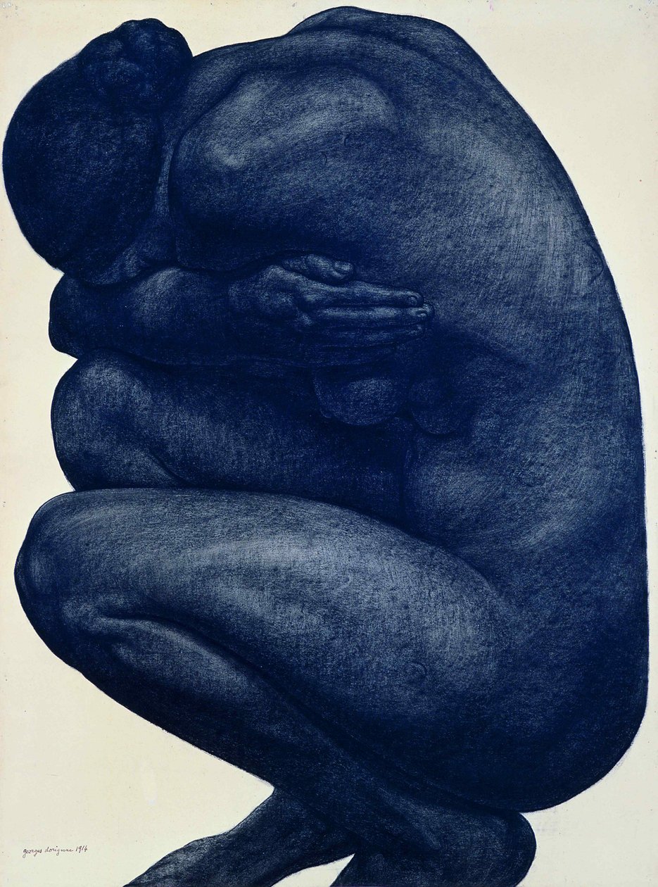 Desnudo femenino en cuclillas, 1916 de Georges Dorignac