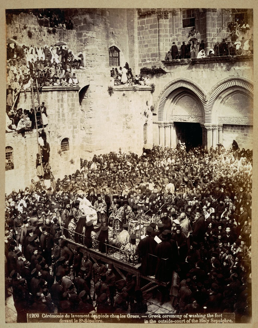 Ceremonia del lavado de pies, Iglesia del Santo Sepulcro, Jerusalén de Georges Jeannin