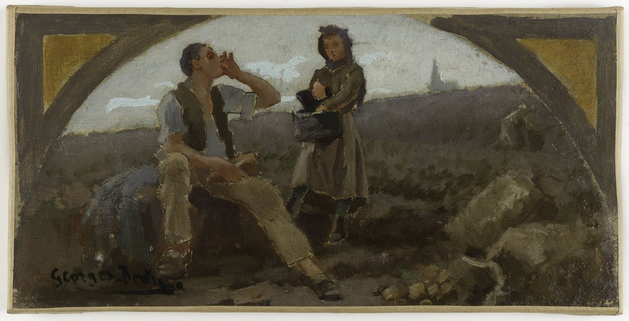 Boceto para el comedor del Hôtel de Ville de París: La pomme de terre, hacia 1893 (óleo sobre lienzo) de Georges Jules Bertrand