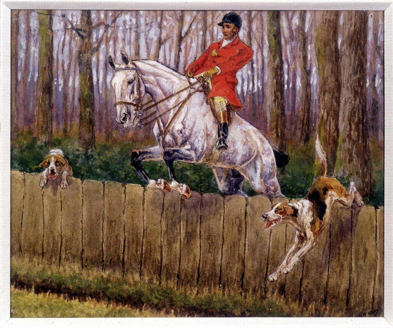 Caza - dibujo de Georges La Roque, hacia 1900 de Georges La Roque
