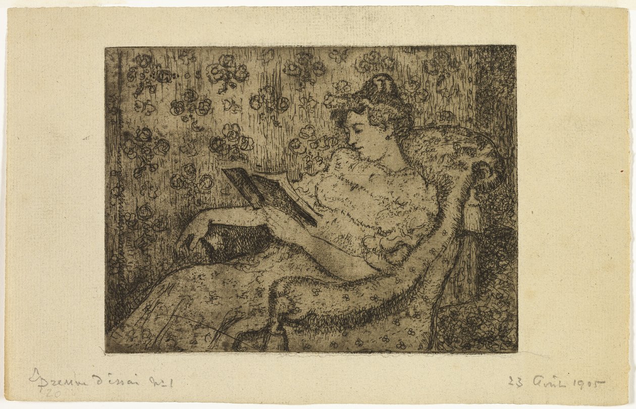 Mujer sentada leyendo de Georges Lemmen