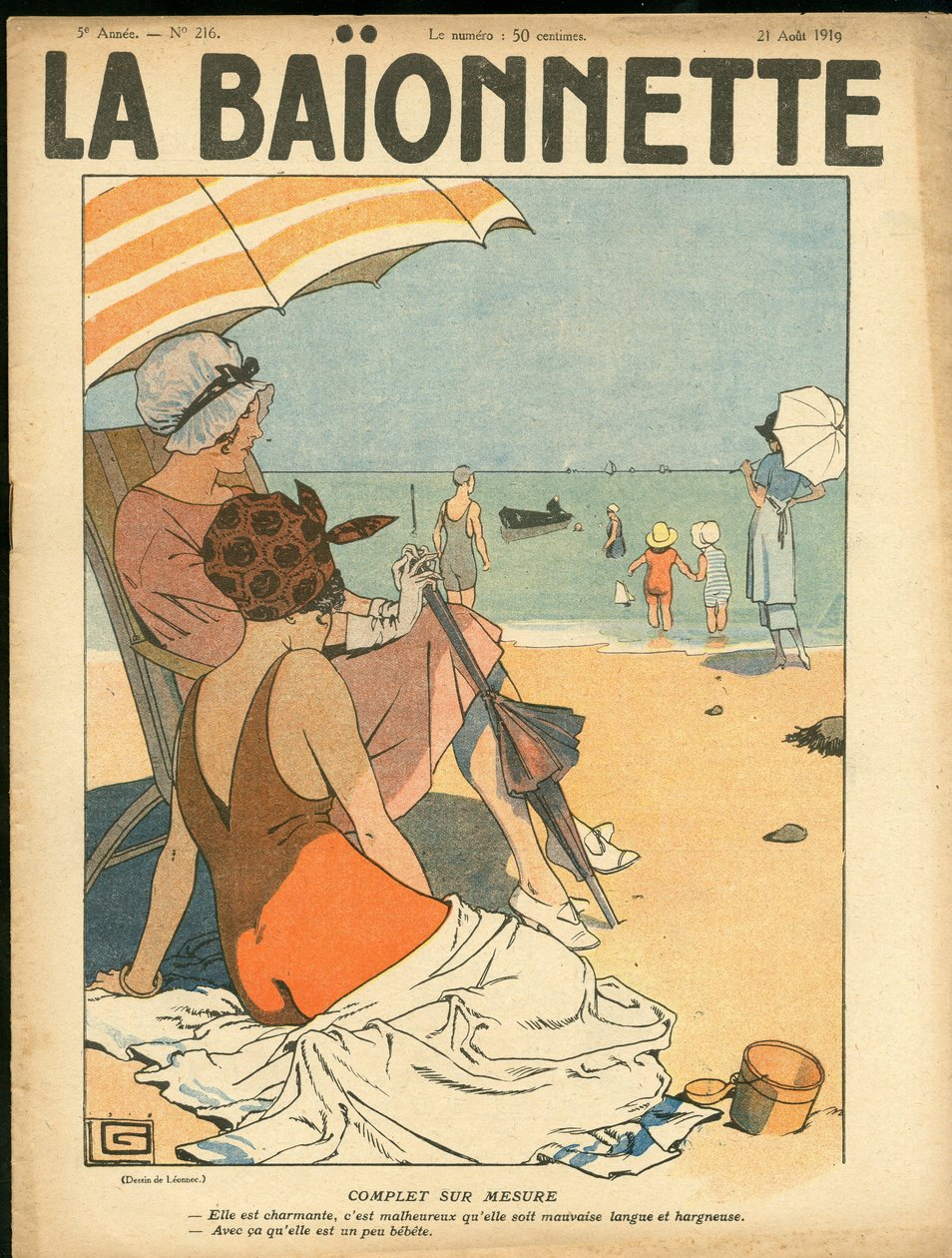 Portada de "La Baionnette", Satirical en Colours de Georges Leonnec