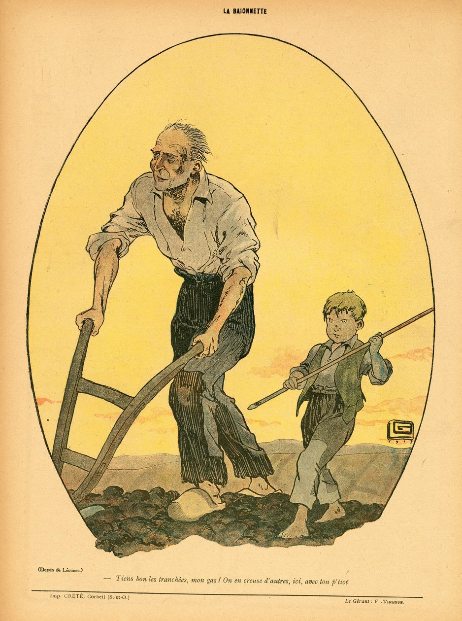 La Baionnette, satírica en colores de Georges Leonnec