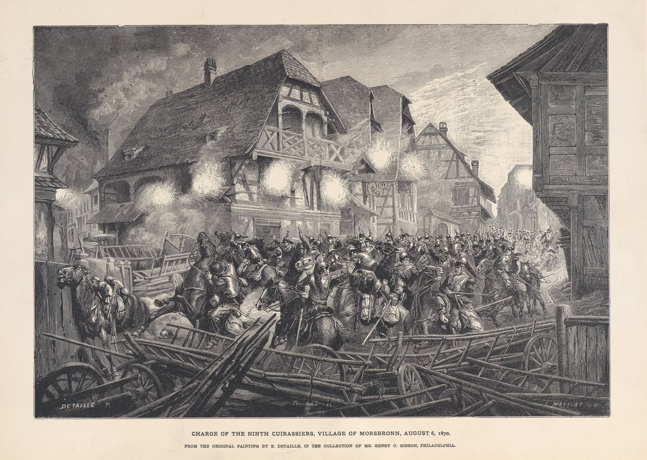 Carga de los novenos coraceros, pueblo de Morsbronn, 6 de agosto de 1870, 1874-1900 de Georges Léon Alfred Perrichon
