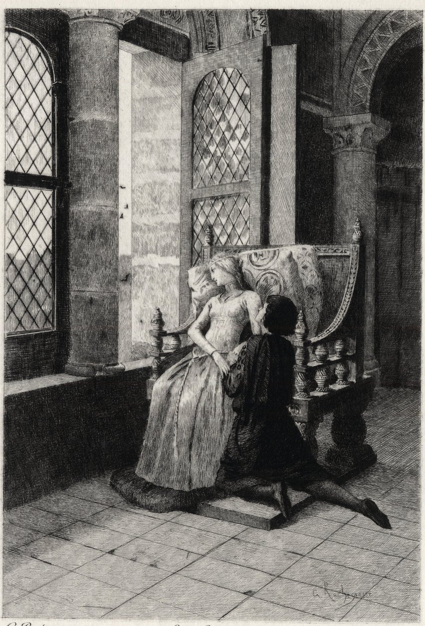 Ilustración de Georges Antoine Rochegrosse (1859-1938) para “The Burgraves” (primera parte - escena III) drama histórico de Victor Hugo. de Georges Marie Rochegrosse