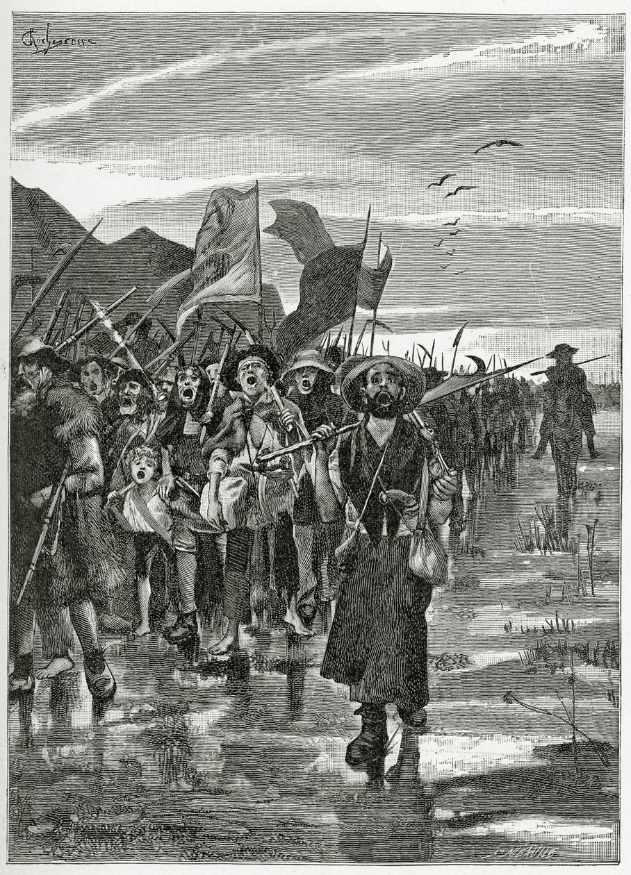 Le Torrent des rebelles - ilustración de Han d’Islande, siglo XIX de Georges Marie Rochegrosse