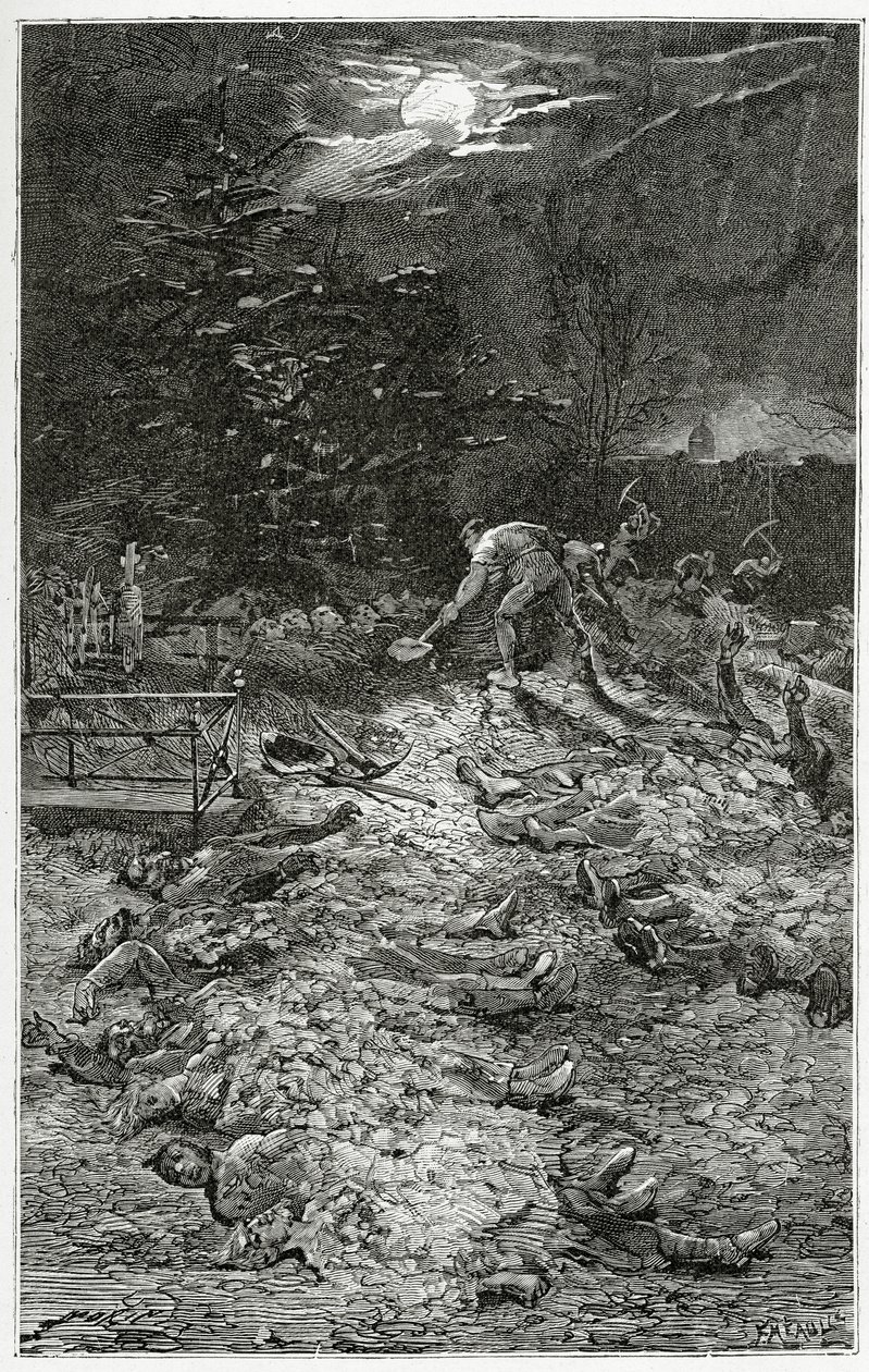 Cementerio de Montmartre - ilustración de Napoleón el Pequeño, siglo XIX de Georges Marie Rochegrosse