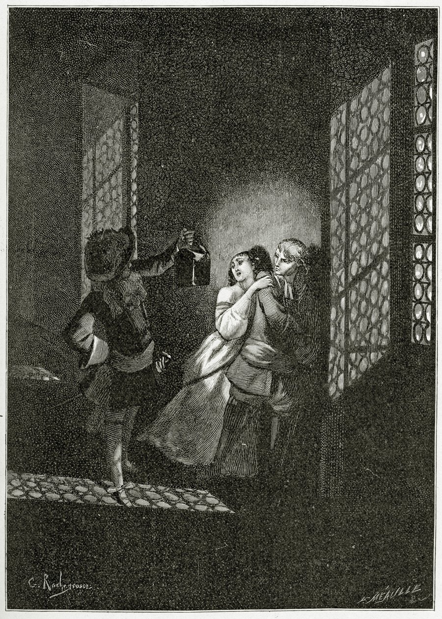 Los amantes Ethel y Ordener son atrapados por el Teniente d