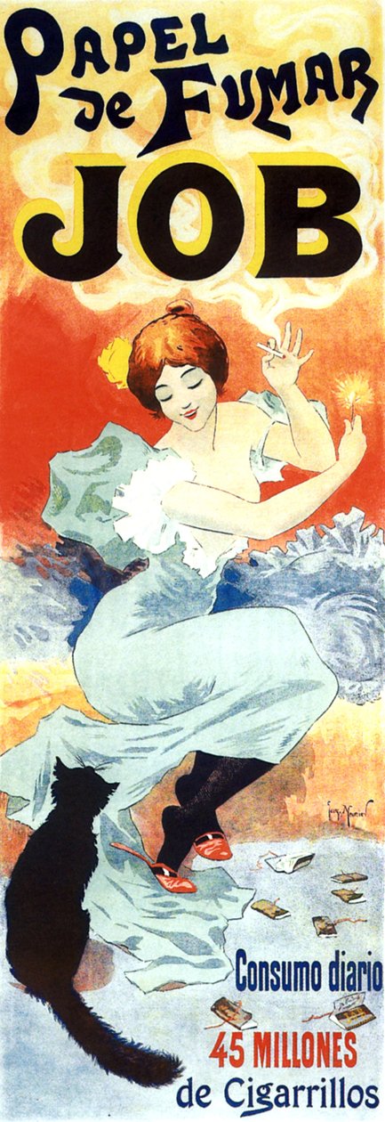 Cartel publicitario del papel de fumar Job, en 1894 (cartel) de Georges Meunier
