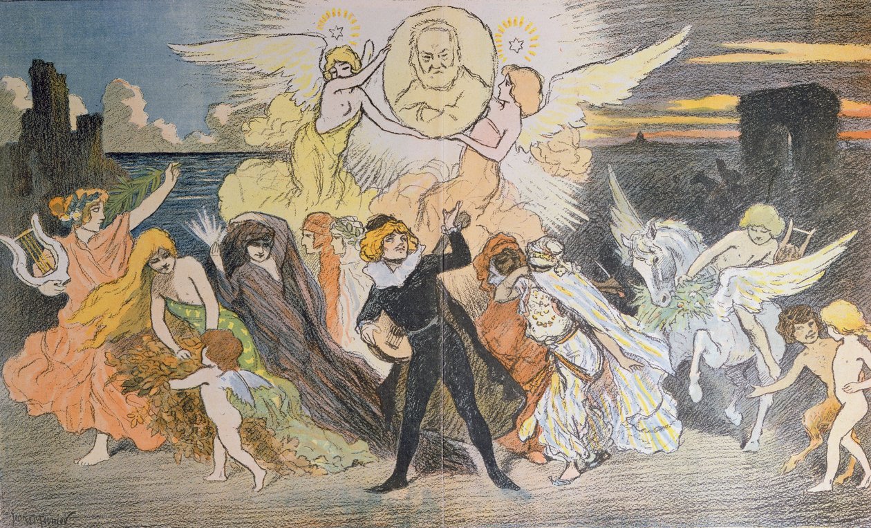 La apoteosis del poeta, un homenaje a Victor Hugo (1802-85) para la celebración del centenario de su nacimiento, 1902 de Georges Meunier