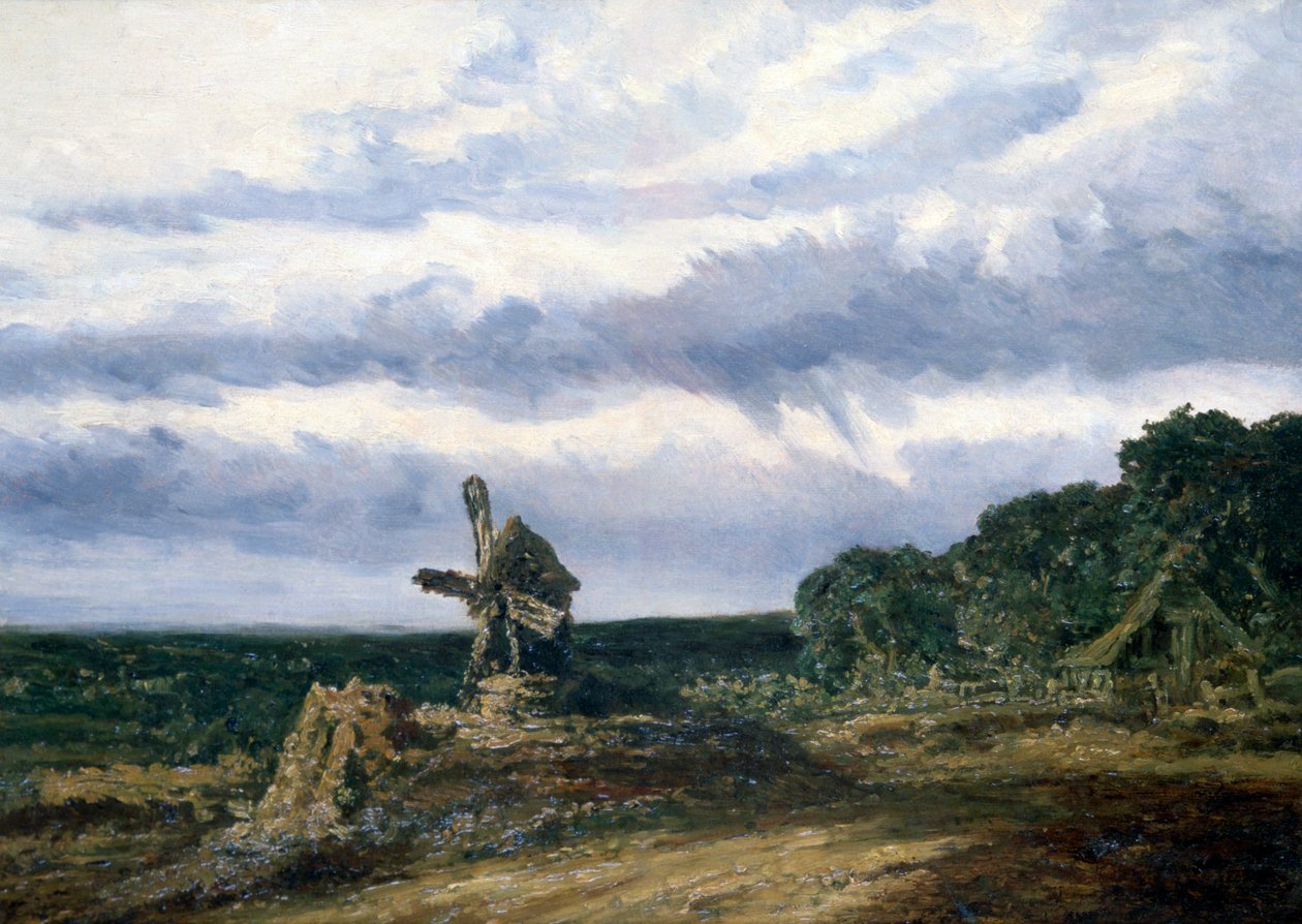 Paisaje con un molino, c. 1783-1843 de Georges Michel