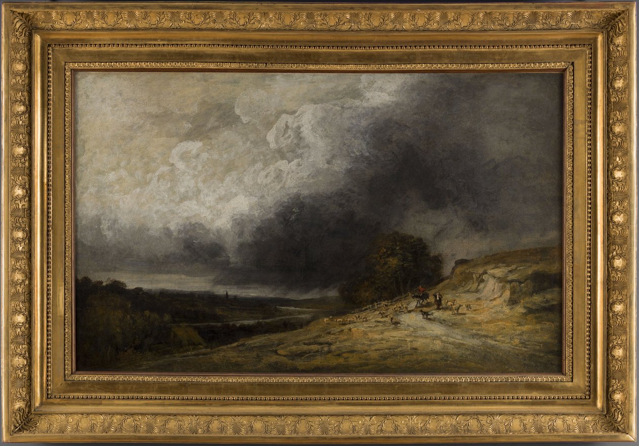 Rebaño en la tormenta, entre 1796 y 1843 (óleo) de Georges Michel
