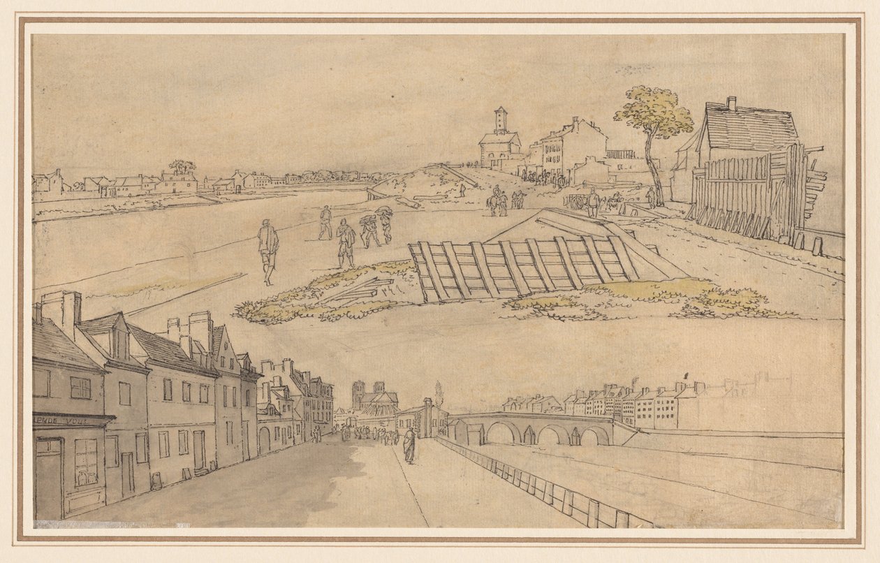Dos vistas de París, primera mitad de 1800s de Georges Michel