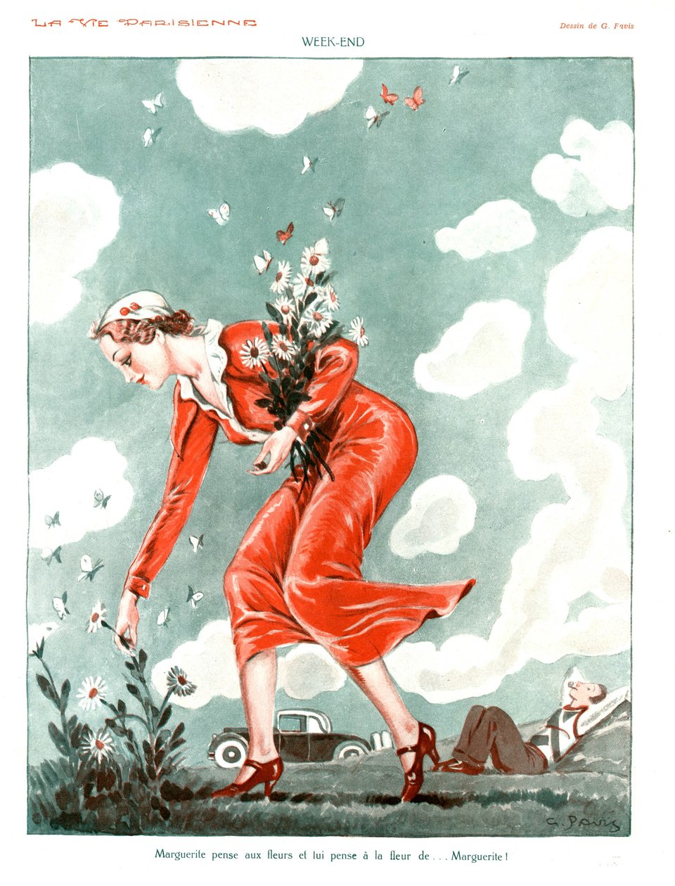 Fin de semana, ilustración de "La Vie Parisienne de Georges Pavis