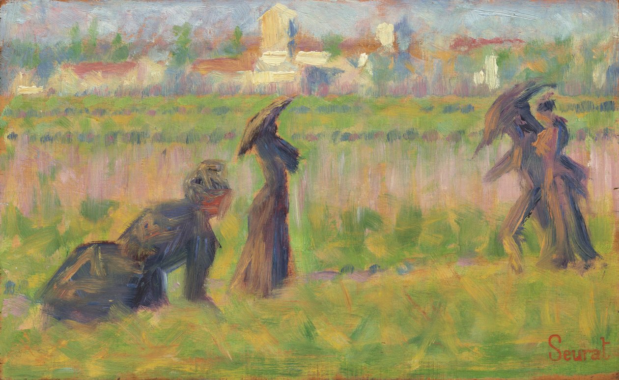 Figuras en un paisaje, c. 1883 de Georges Pierre Seurat