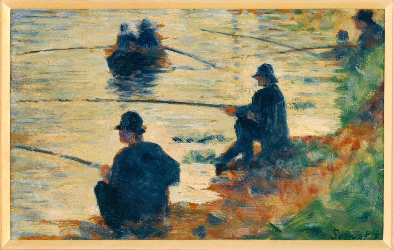 Pescadores (óleo sobre madera) de Georges Pierre Seurat