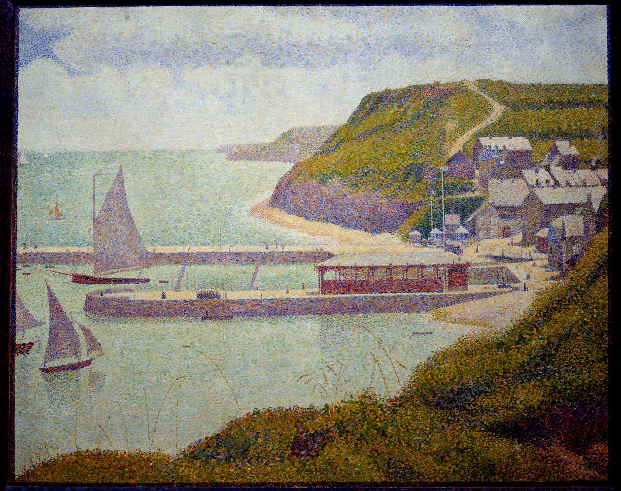 Port en Bessin, antes del puerto, marea alta de Georges Pierre Seurat