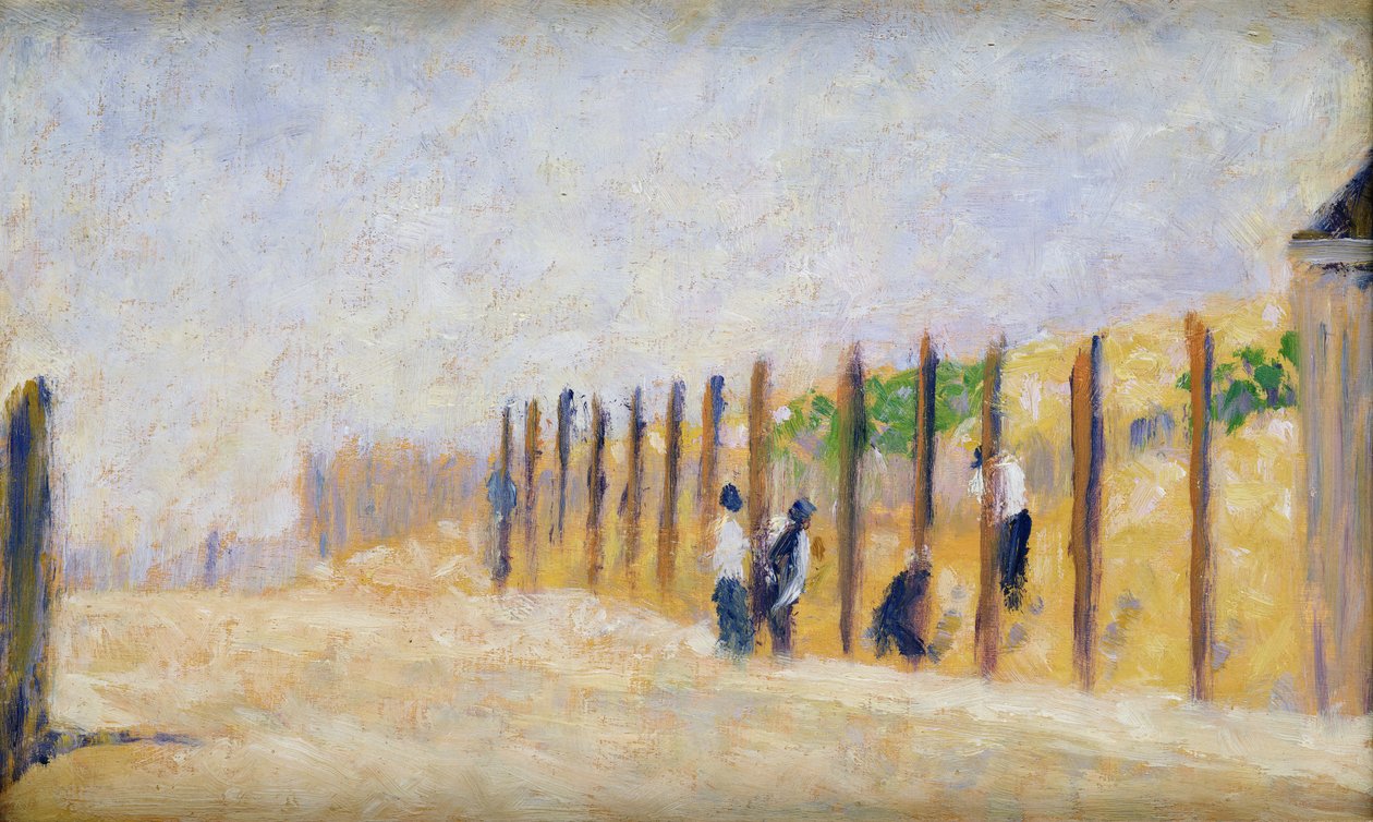 Empujando los postes, c.1882 de Georges Pierre Seurat