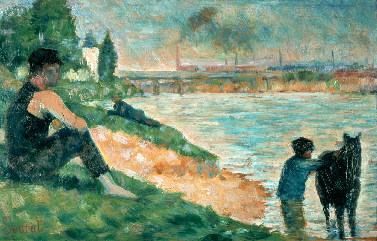 Estudio para Une Baignade, 1883 de Georges Pierre Seurat