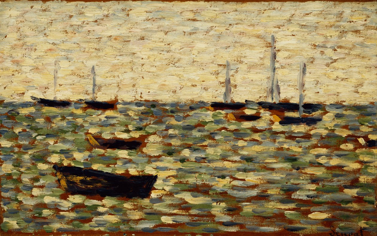 El mar en Grandcamp, 1885 de Georges Pierre Seurat