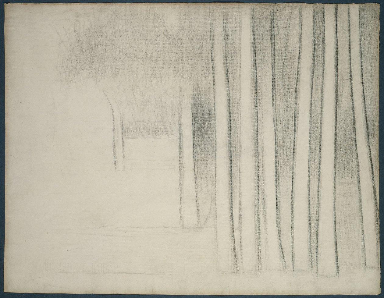 Troncos de árbol (estudio para La Grande Jatte) de Georges Pierre Seurat