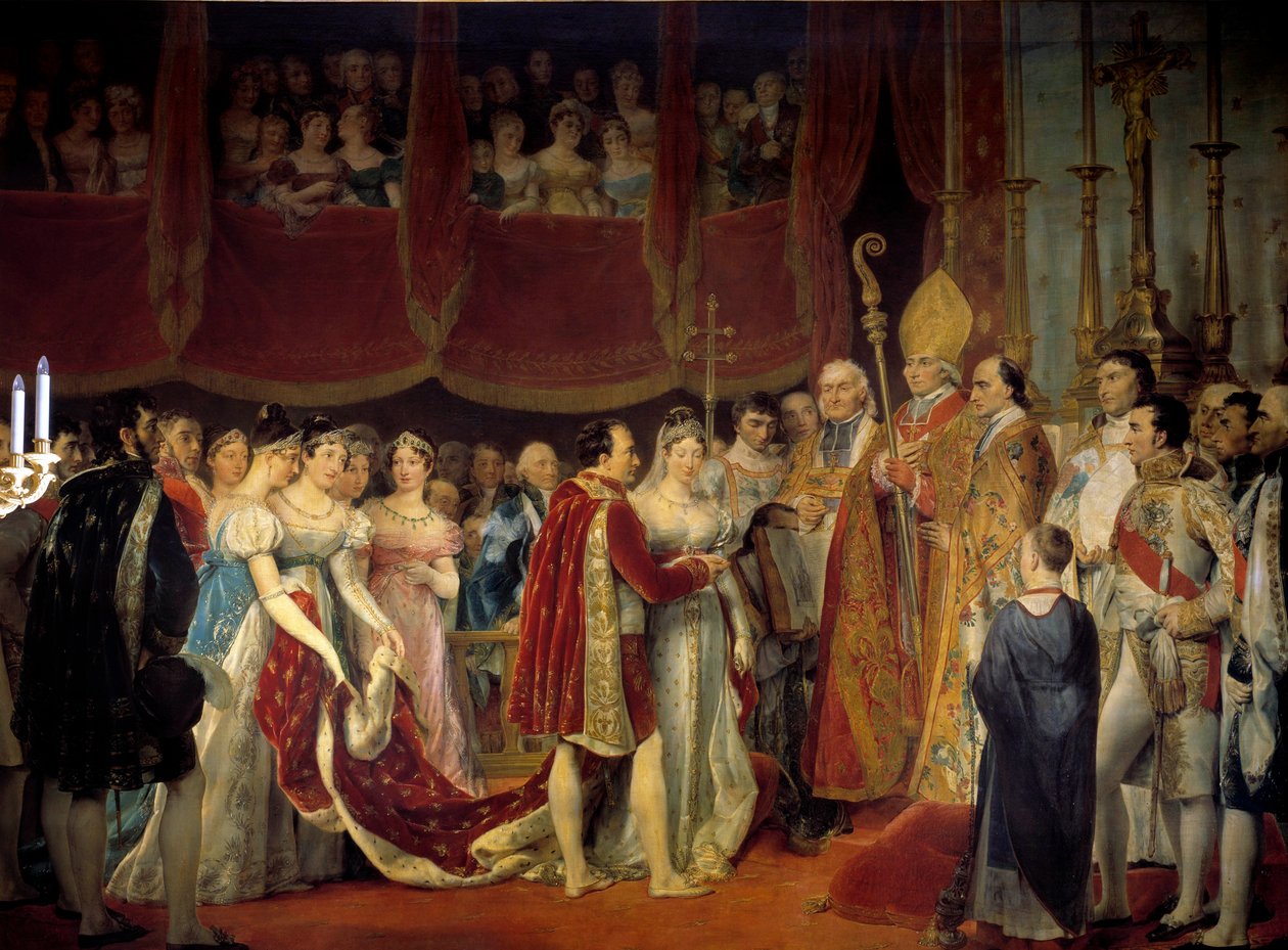 Matrimonio religioso de Napoleón I (1769-1821) con la archiduquesa María Luisa de Habsburgo-Lorena (1791-1847), 2/04/1810 en el Salón cuadrado del Louvre de Georges Rouget