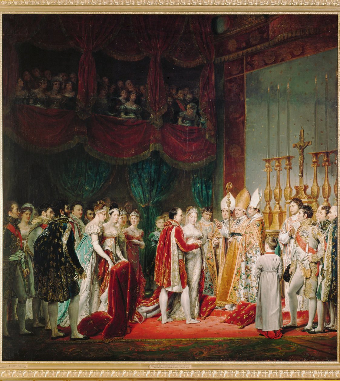 La boda de Napoleón I y María Luisa de Habsburgo-Lorena ... (pintura sobre lienzo) de Georges Rouget