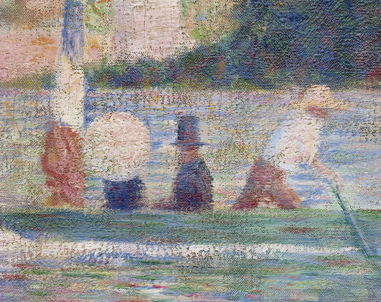 Bañistas en Asnieres, 1884 (detalle) de Georges Seurat