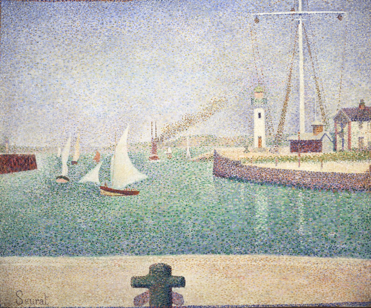 Entrada del puerto de Honfleur de Georges Seurat
