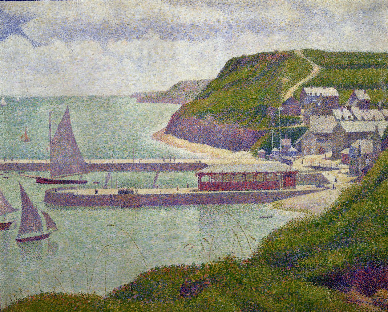 Puerto en Port-en-Bessin en marea alta, 1888 de Georges Seurat