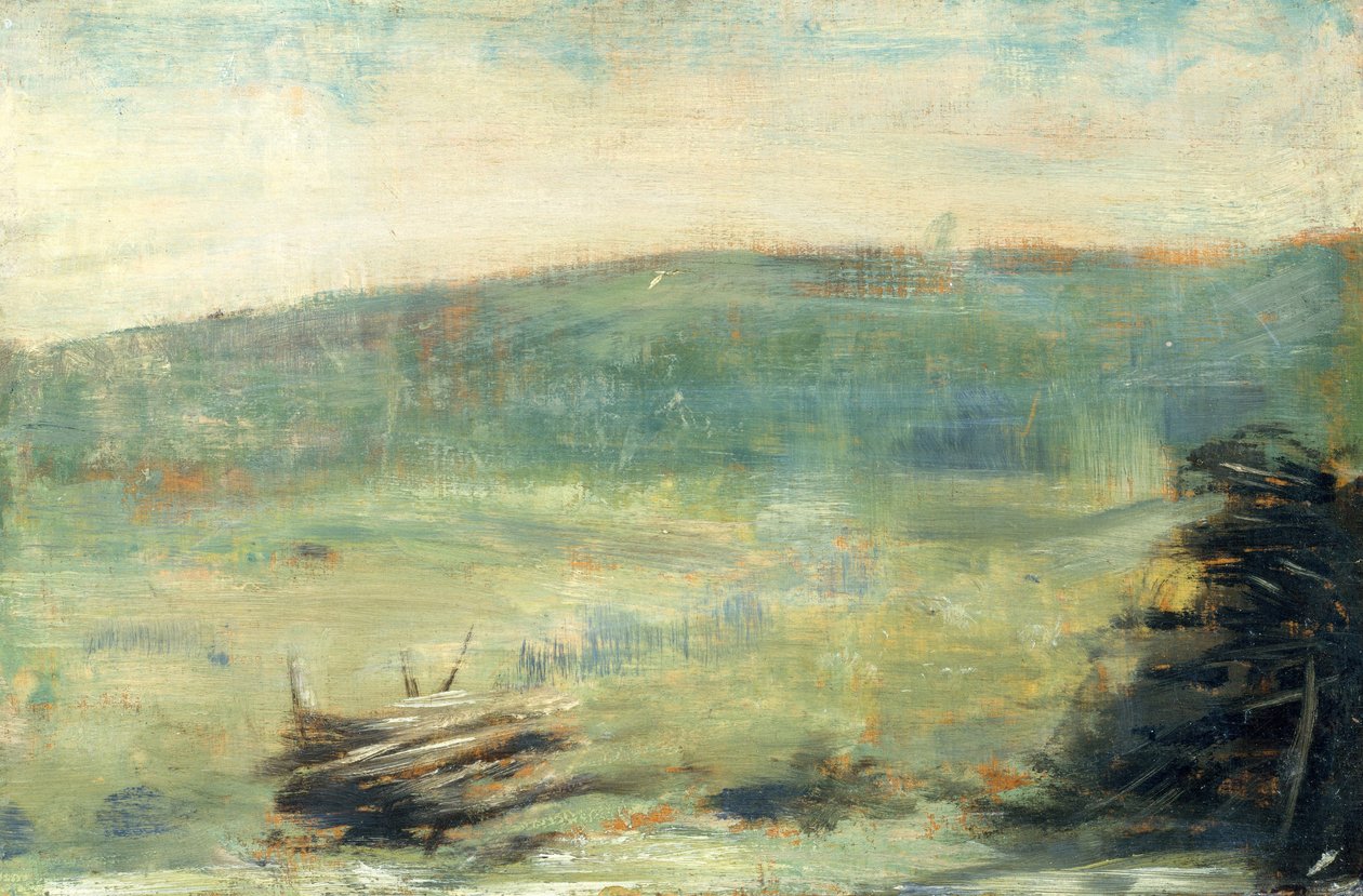 Paisaje en Saint-Ouen de Georges Seurat