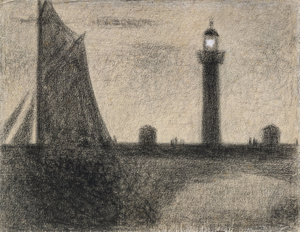 El faro en Honfleur, 1886 de Georges Seurat