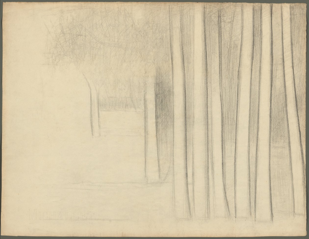Troncos de árbol (estudio para La Grande Jatte) de Georges Seurat