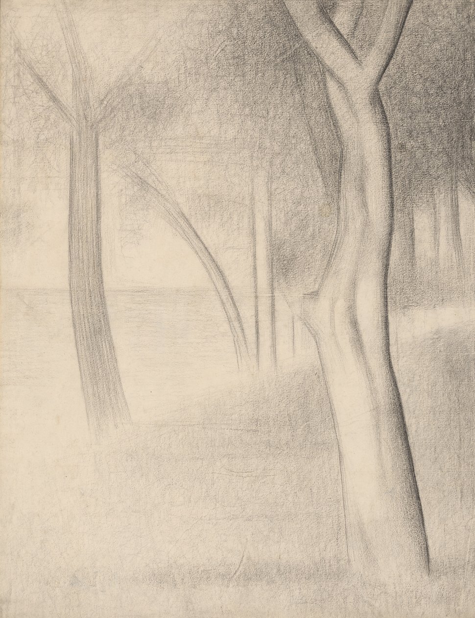 Árboles (estudio para La Grande Jatte) de Georges Seurat