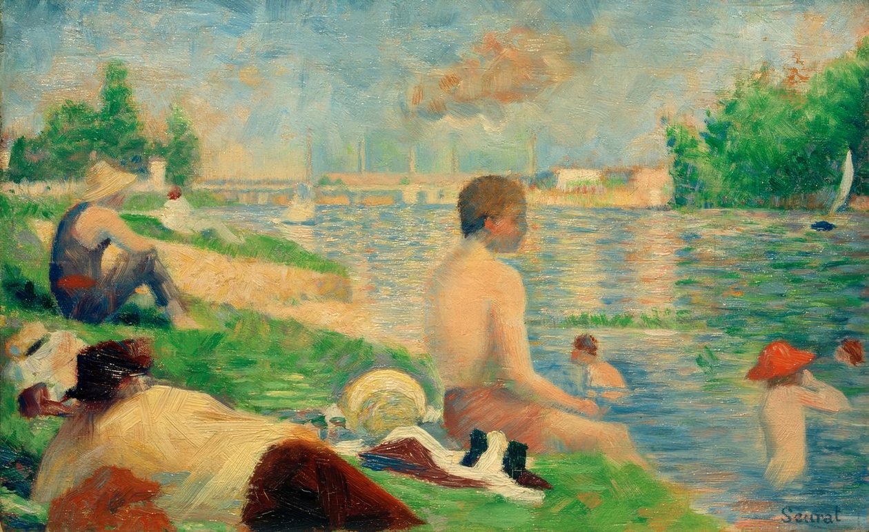 Un baño, Asnières (Lugar de baño Asnières / Estudio final) de Georges Seurat
