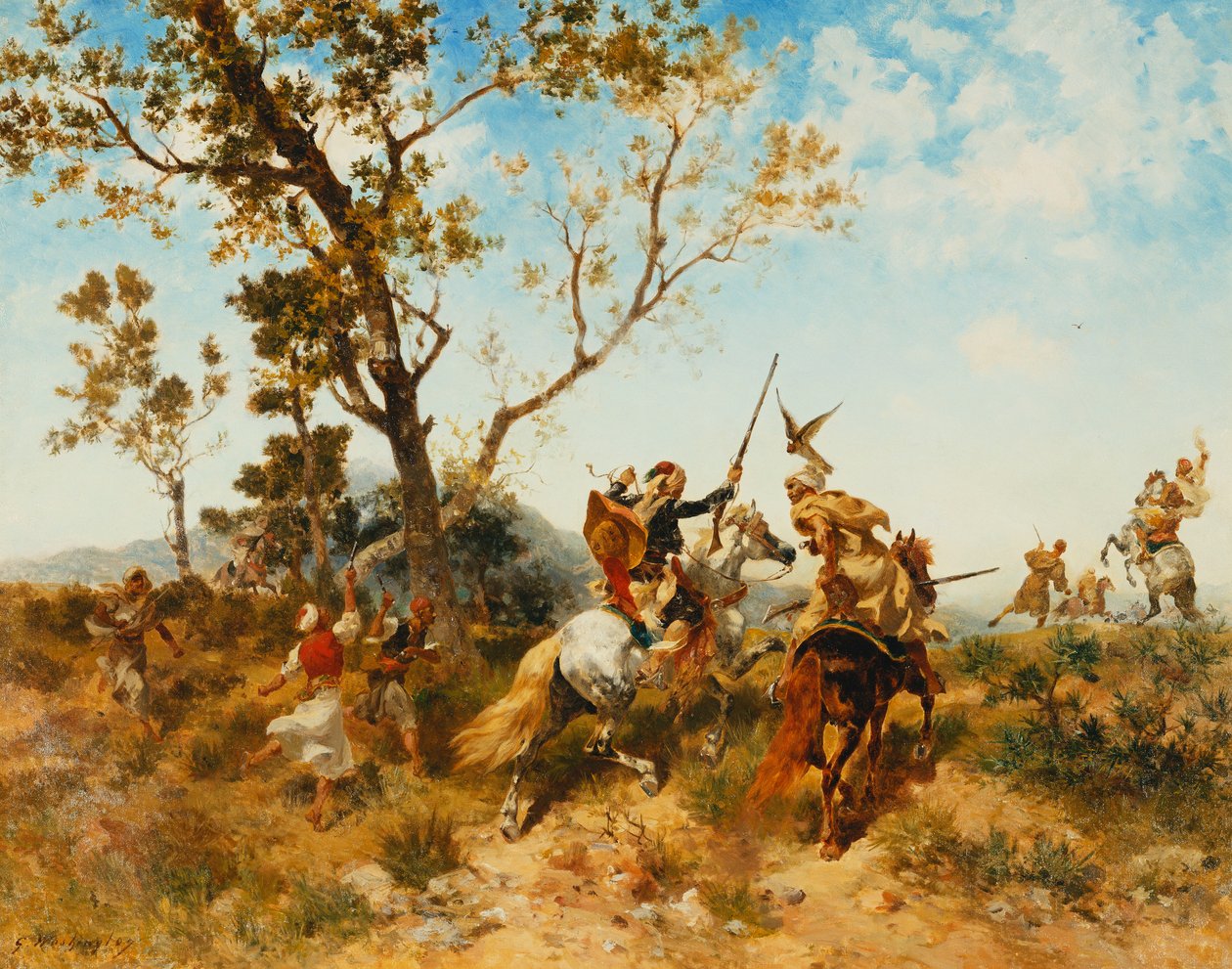 Una fiesta de cetrería árabe, 1907 de Georges Washington