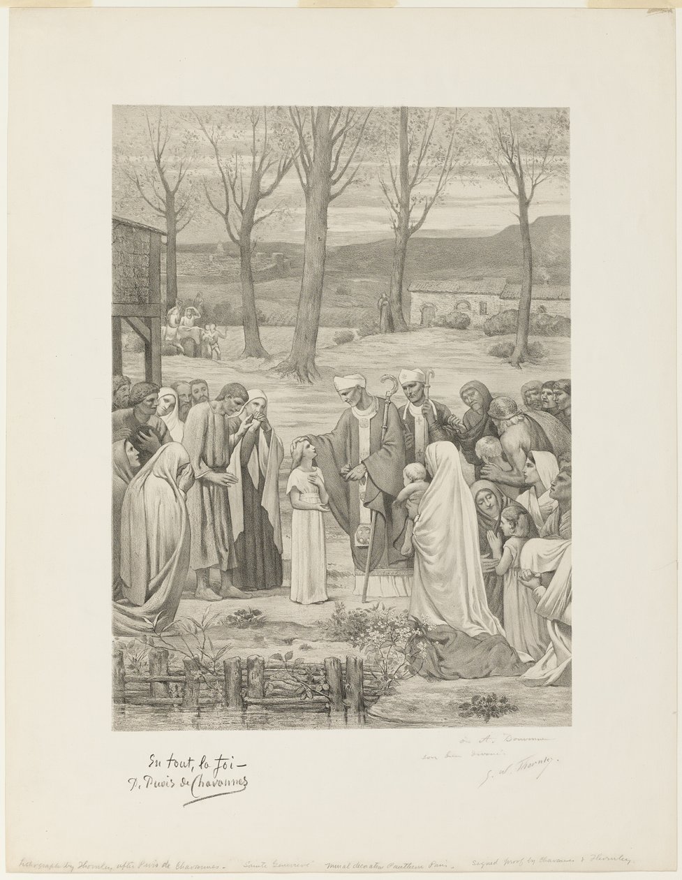 Vida pastoral de Santa Genoveva (panel central) de Georges William Thornley