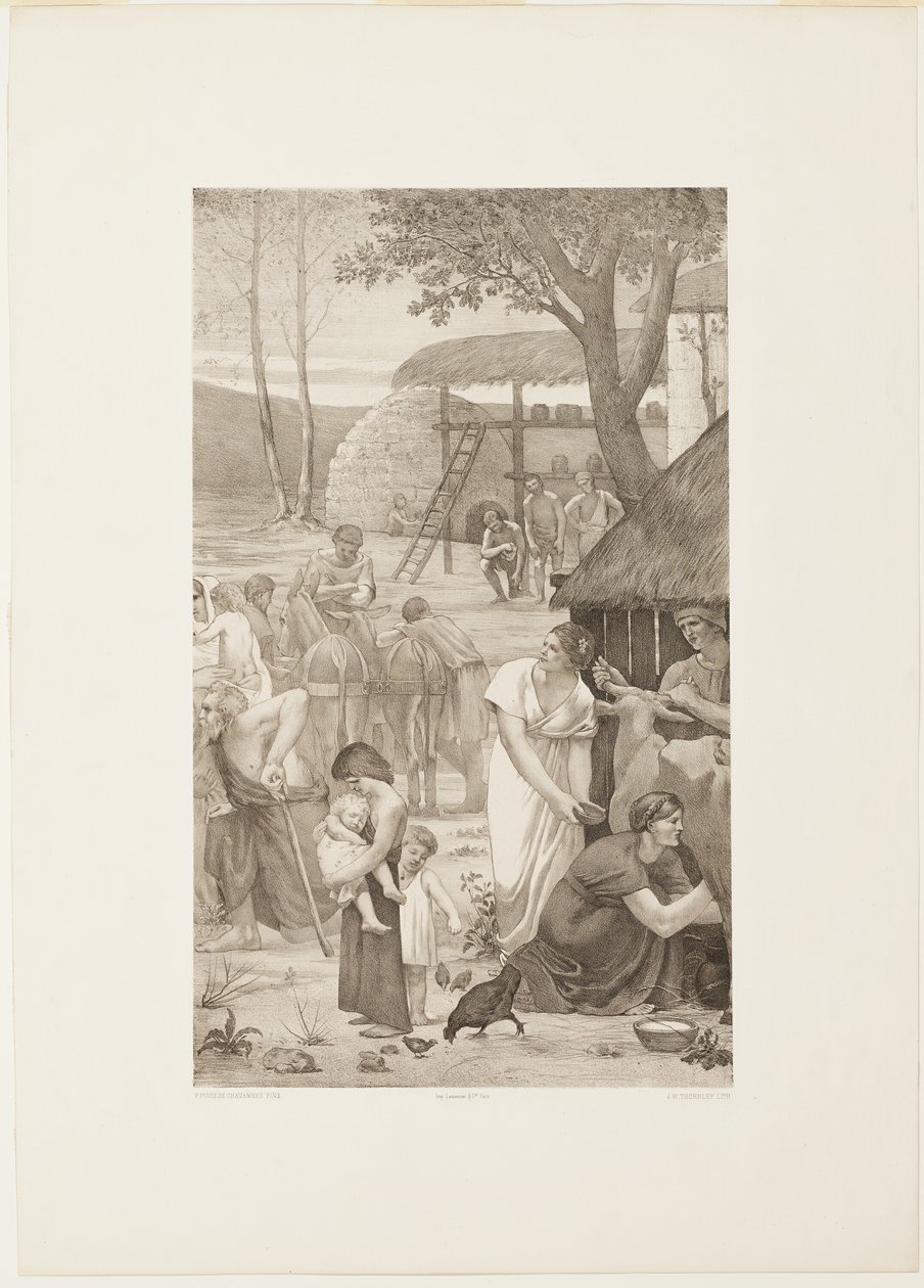 Vida pastoral de Santa Genoveva (panel derecho) de Georges William Thornley