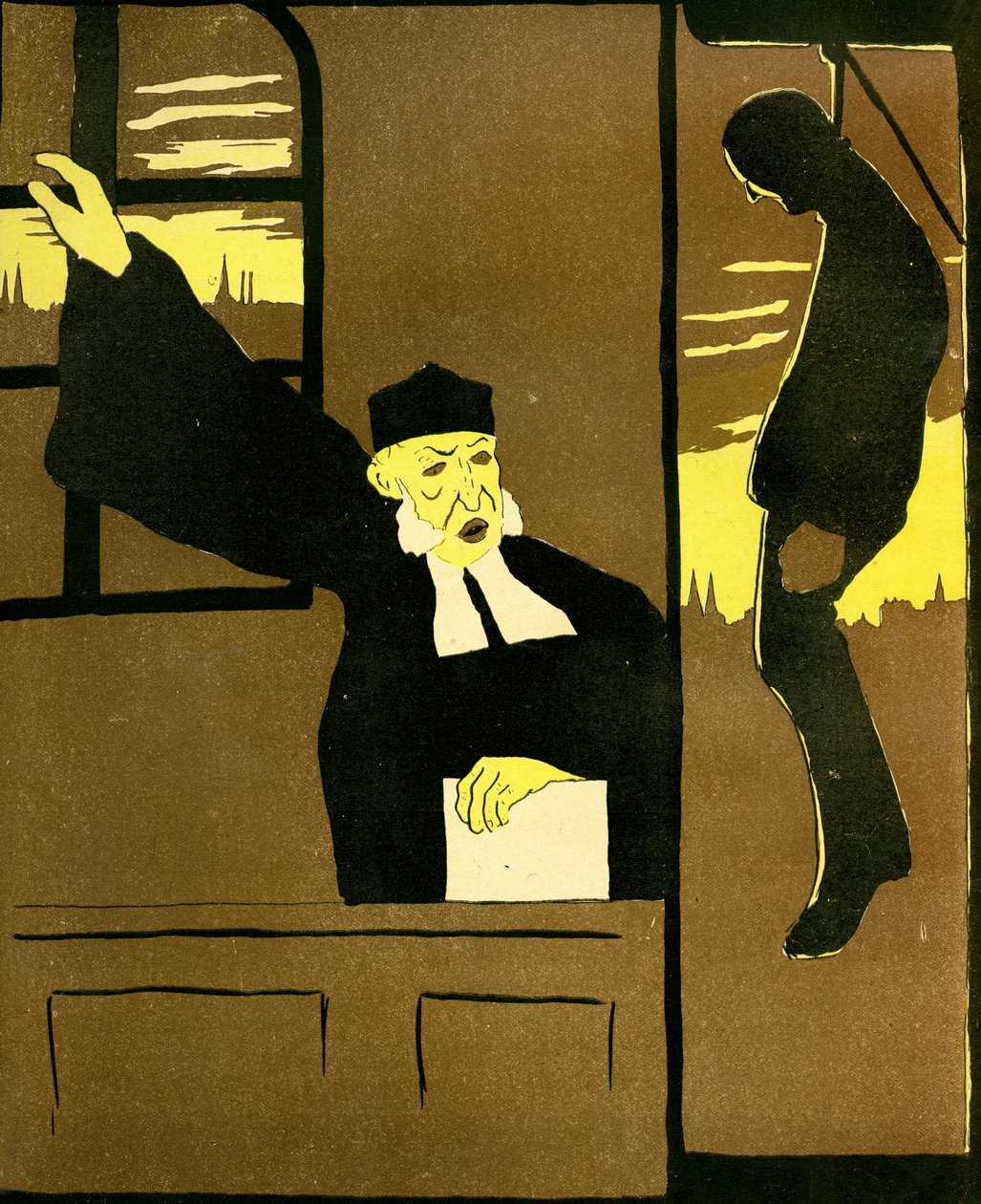 Juez belga sentenciando a un hombre a ser ahorcado, 1904 de Georges d 1878 1937 Ostoya