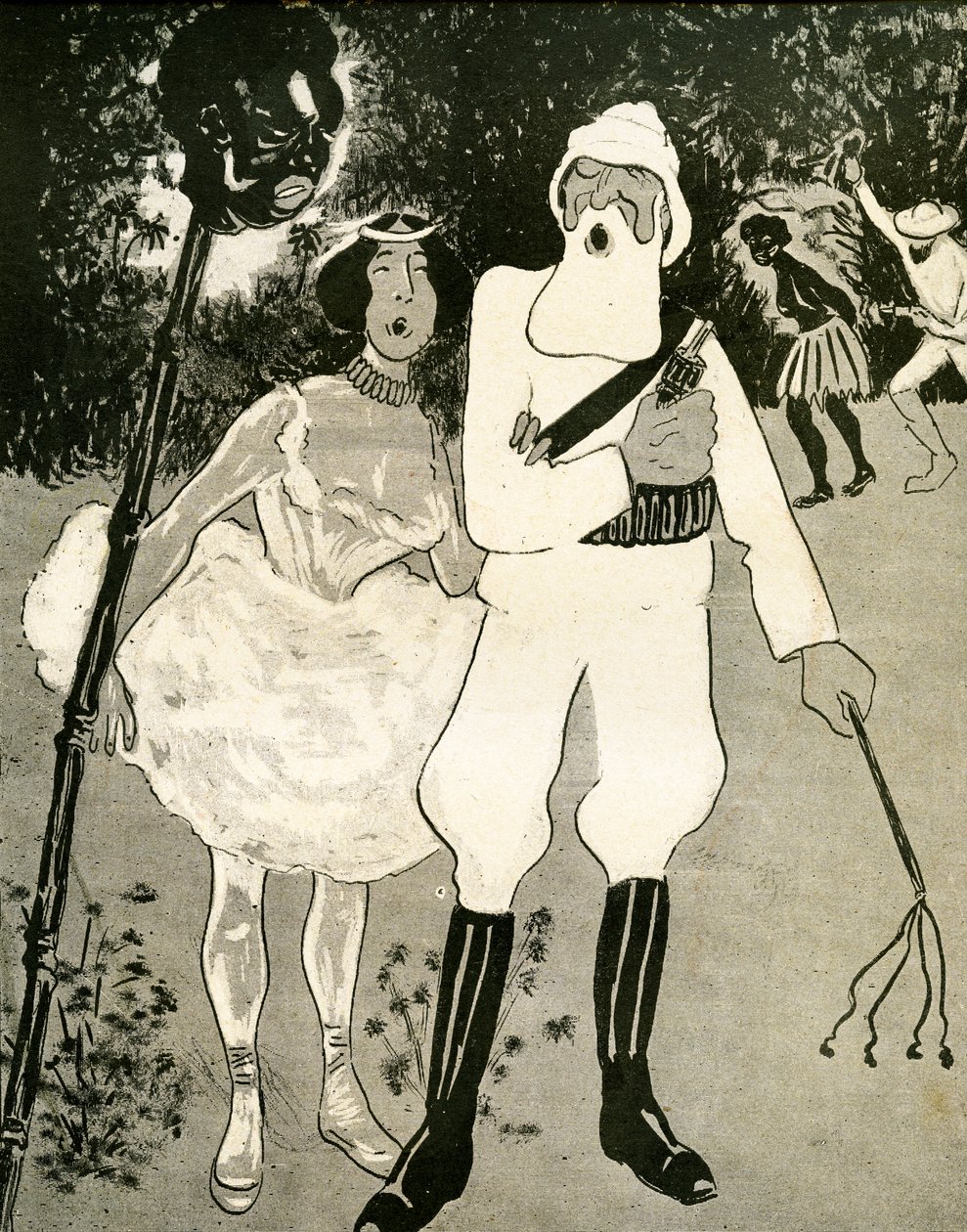 Leopoldo II y Cléo de Mérode cantando un dueto de opereta, 1904 de Georges d 1878 1937 Ostoya