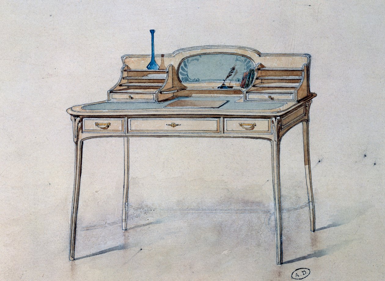 Dibujo para un escritorio Art Nouveau para Bing Atelier, c.1900 de Georges de Feure