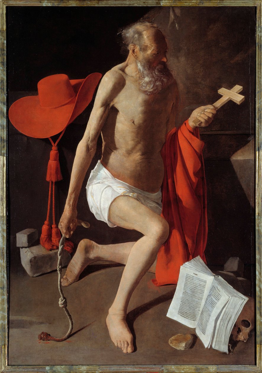 San Jerónimo Penitente. Pintura de Georges De La Tour (1593-1652) de Georges de La Tour